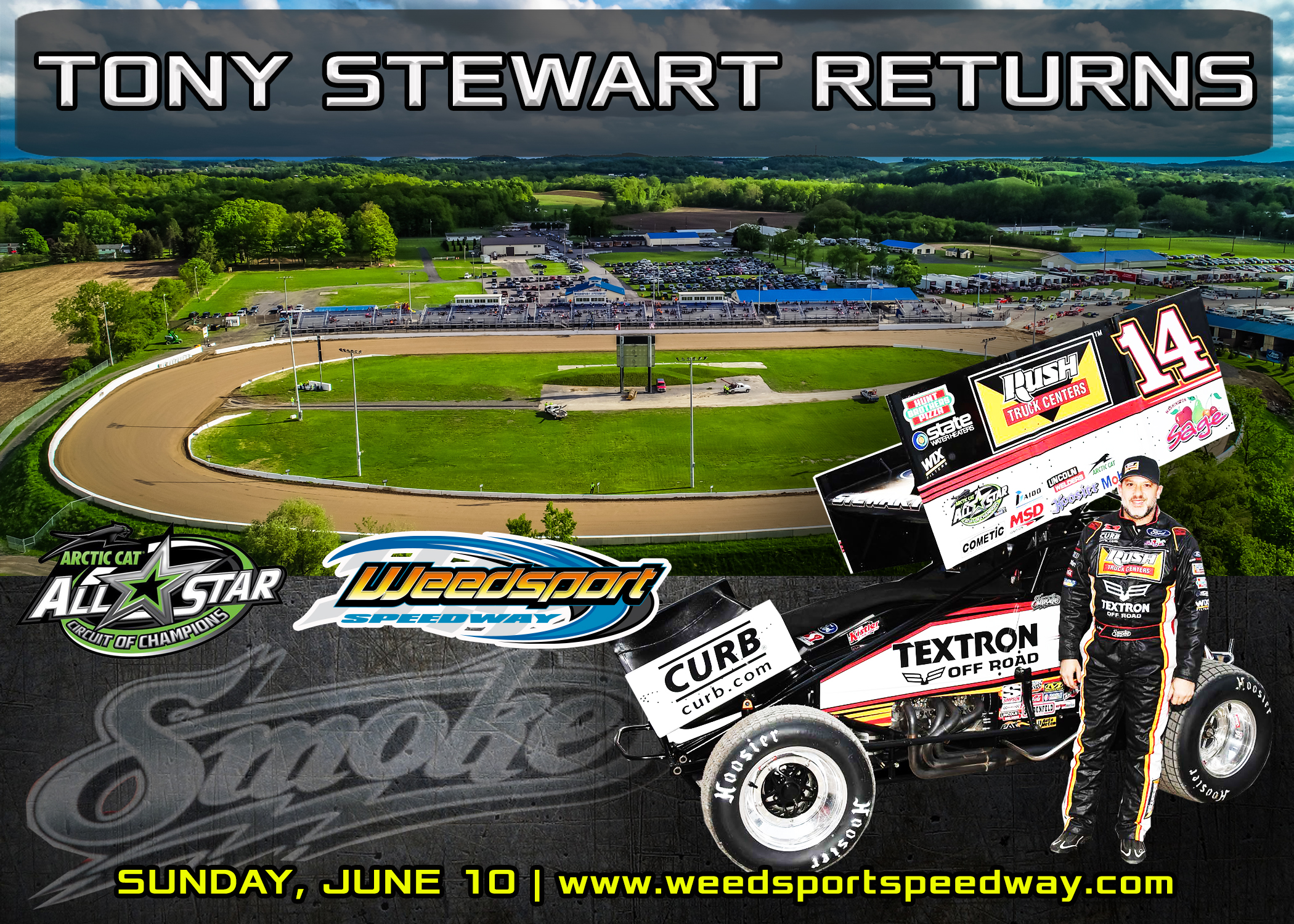 Tony Stewart to Race with All-Star Sprints at Weedsport on June 10 – Weedsport Speedway